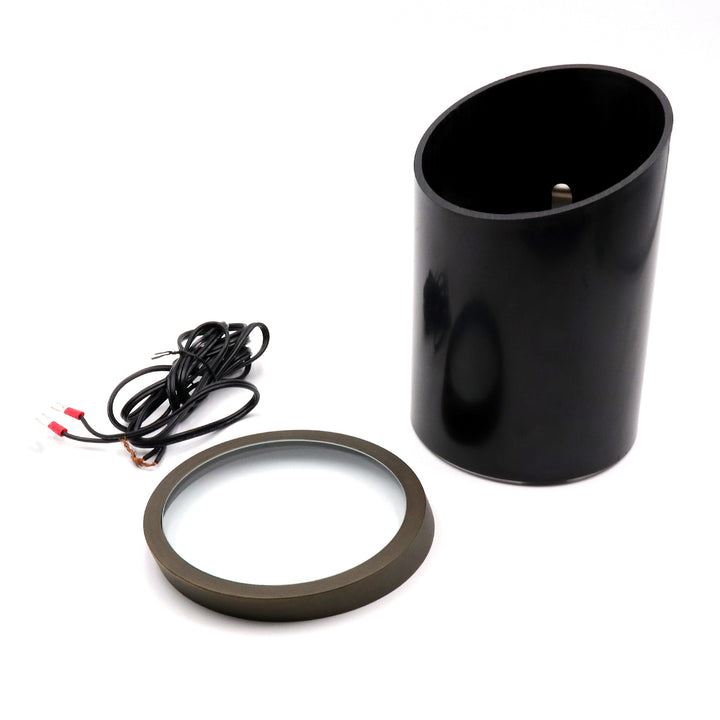 Outdoor Landscape Lighting LED 12V Low Voltage IGL06B PAR36 PVC and Solid Brass Bevel Top In-Ground Well Light Low Voltage Landscape Lighting