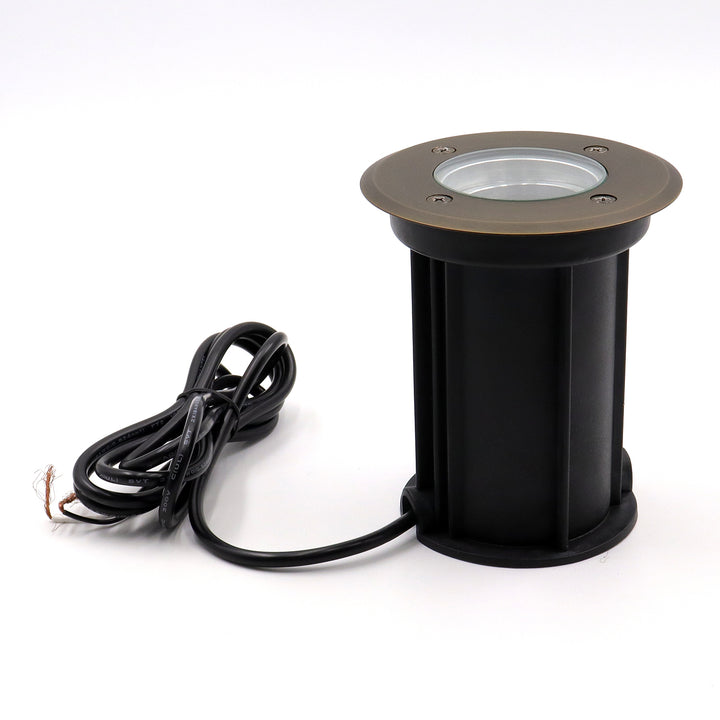 Outdoor Landscape Lighting LED 12V Low Voltage IGL09B MR16 PVC and Solid Brass In-Ground Well Light Low Voltage Landscape Lighting