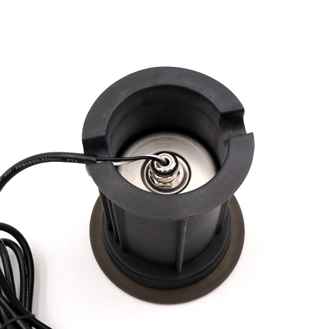Outdoor Landscape Lighting LED 12V Low Voltage IGL09B MR16 PVC and Solid Brass In-Ground Well Light Low Voltage Landscape Lighting