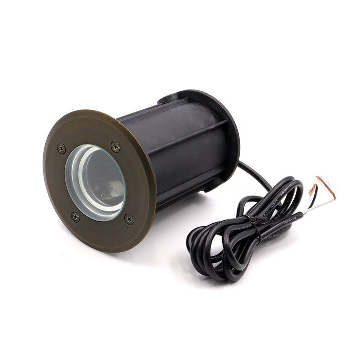 Outdoor Landscape Lighting LED 12V Low Voltage IGL09B MR16 PVC and Solid Brass In-Ground Well Light Low Voltage Landscape Lighting