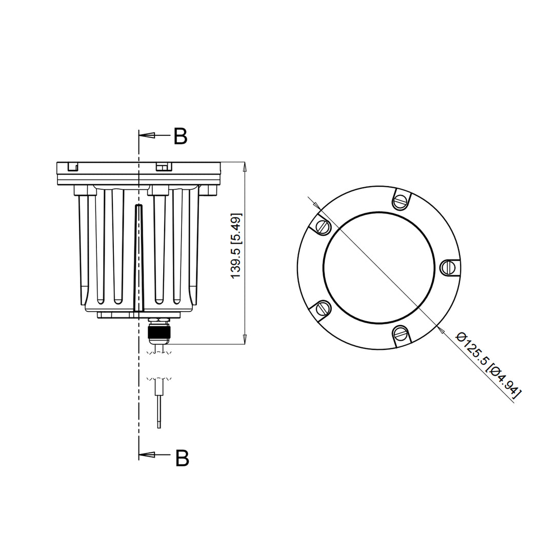 Outdoor Landscape Lighting LED 12V Low Voltage IGL16B MR16 PVC and Solid Brass In-Ground Well Light Low Voltage Landscape Lighting
