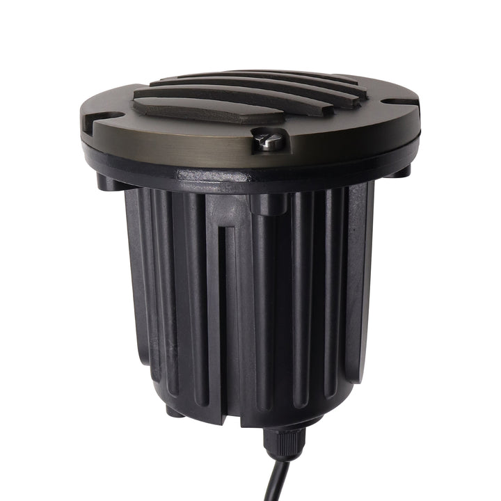 Outdoor Landscape Lighting LED 12V Low Voltage IGL17B MR16 PVC and Solid Brass Grille In-Ground Well Light Low Voltage Landscape Lighting