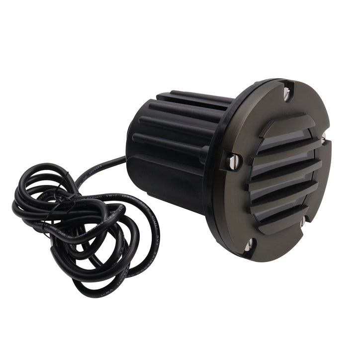 Outdoor Landscape Lighting LED 12V Low Voltage IGL17B MR16 PVC and Solid Brass Grille In-Ground Well Light Low Voltage Landscape Lighting