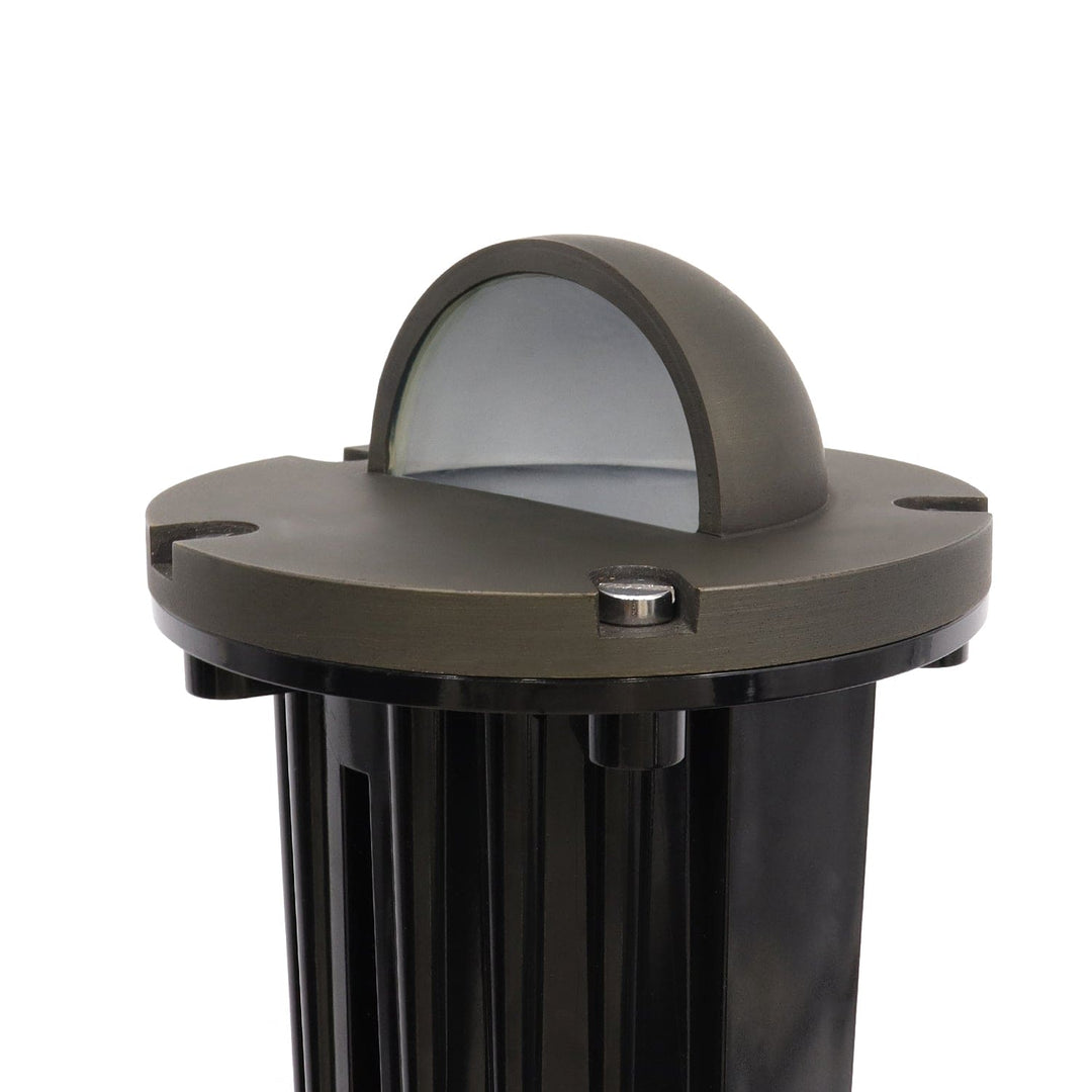 Outdoor Landscape Lighting LED 12V Low Voltage IGL18B MR16 PVC and Solid Brass Half-Moon In-Ground Well Light Low Voltage Landscape Lighting