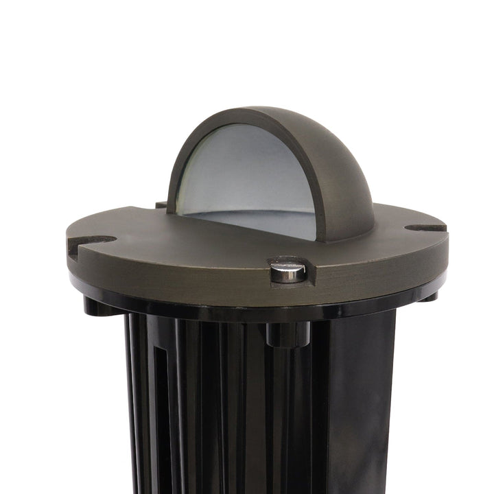 Outdoor Landscape Lighting LED 12V Low Voltage IGL18B MR16 PVC and Solid Brass Half-Moon In-Ground Well Light Low Voltage Landscape Lighting