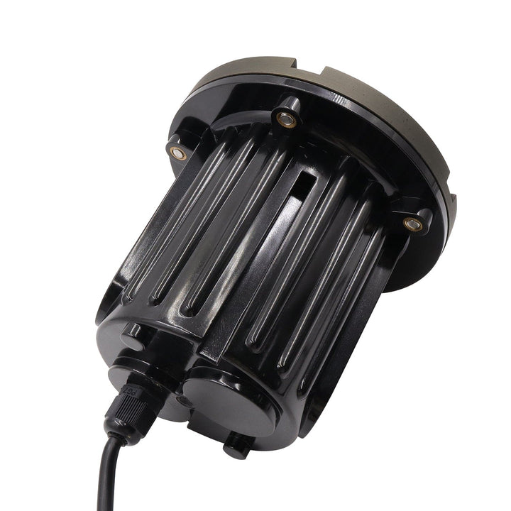 Outdoor Landscape Lighting LED 12V Low Voltage IGL18B MR16 PVC and Solid Brass Half-Moon In-Ground Well Light Low Voltage Landscape Lighting