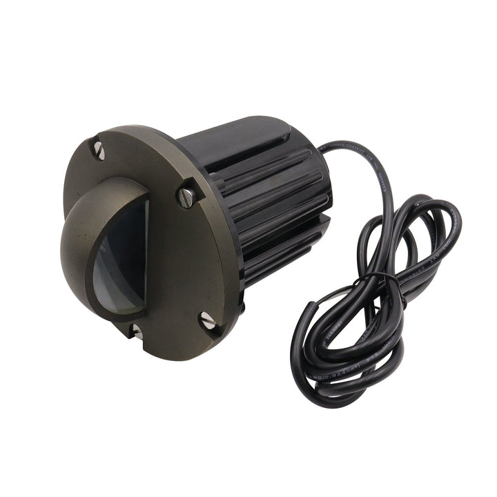 Outdoor Landscape Lighting LED 12V Low Voltage IGL18B MR16 PVC and Solid Brass Half-Moon In-Ground Well Light Low Voltage Landscape Lighting
