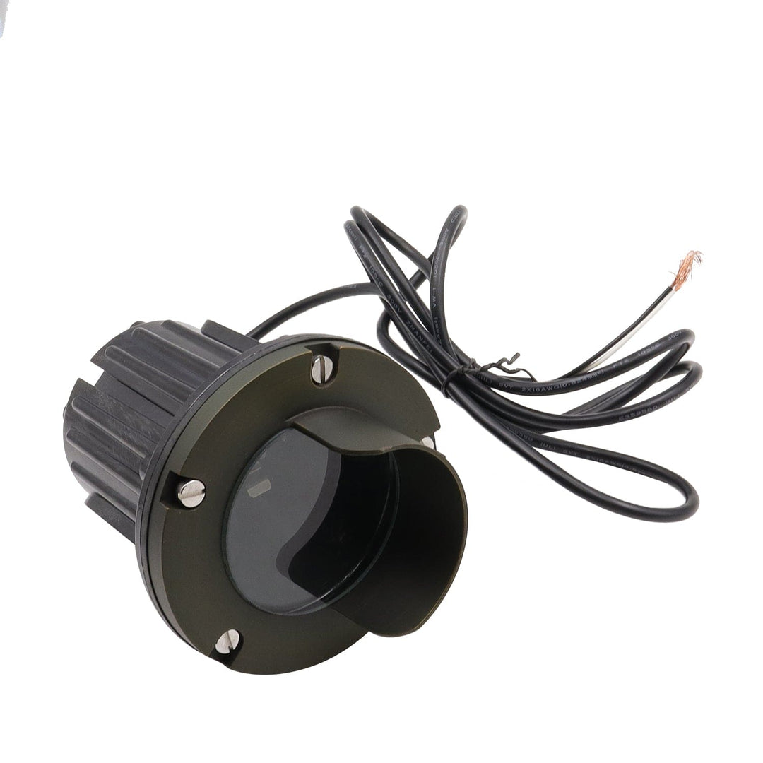 Outdoor Landscape Lighting LED 12V Low Voltage IGL19B MR16 PVC and Solid Brass Shielded In-Ground Well Light Low Voltage Landscape Lighting