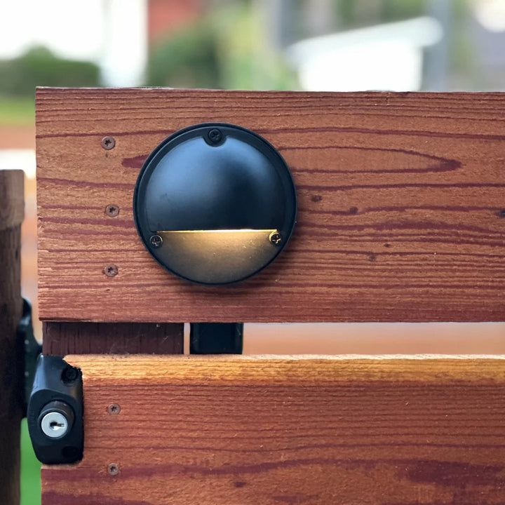 Outdoor Landscape Lighting LED 12V Low Voltage STBP06 Rein Cast Brass Round Half Moon Step Deck Light Low Voltage Outdoor Landscape Lighting