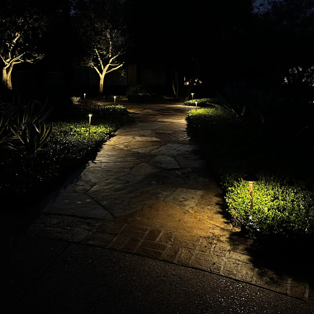 Outdoor Landscape Lighting LED 12V Low Voltage BPLP08 Tulay BH 18" Antique Brass Path Light Low Voltage Landscape Lighting