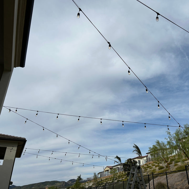 Outdoor Landscape Lighting LED 12V Low Voltage SL101 LED 12V Low Voltage Bistro String Lights 48 FT Outdoor Weatherproof 12V Edison Bulbs