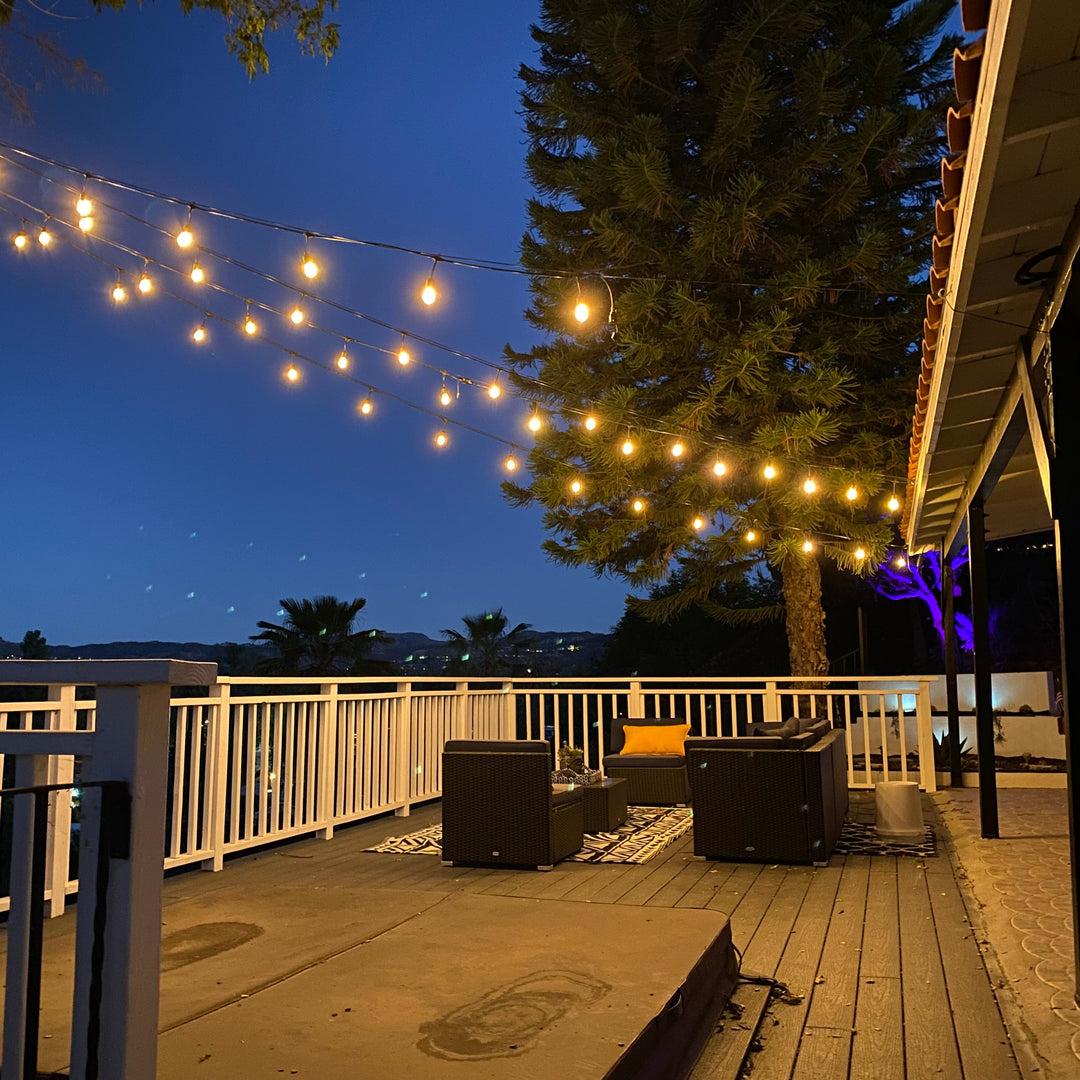 Outdoor Landscape Lighting LED 12V Low Voltage SL101 LED 12V Low Voltage Bistro String Lights 48 FT Outdoor Weatherproof 12V Edison Bulbs