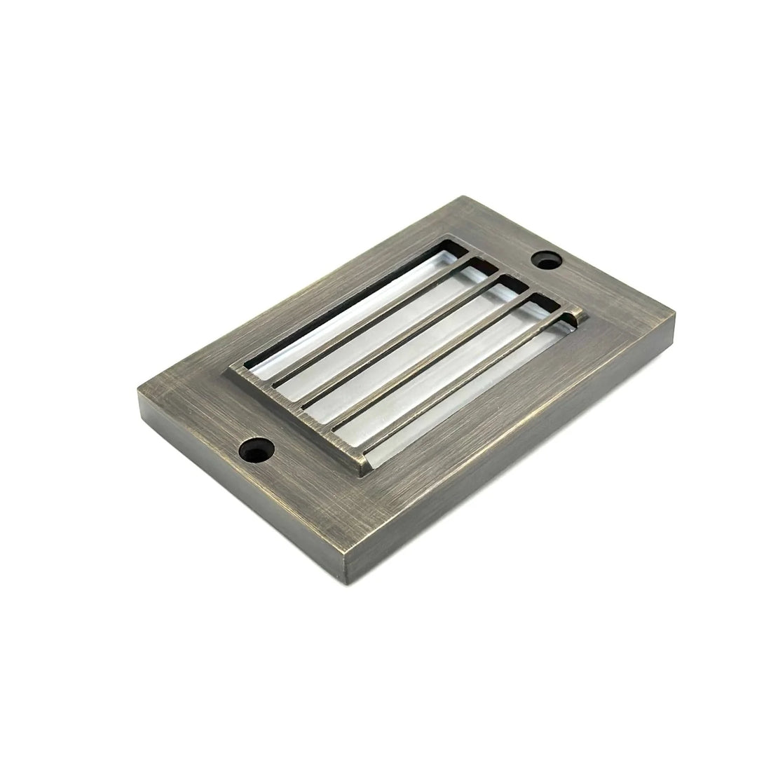 Outdoor Landscape Lighting LED 12V Low Voltage STBP07 Rein Brass Louv Mini Integrated 2700K Warm White Integrated LED Deck Light Low Voltage Outdoor Lighting