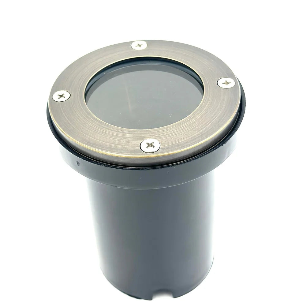 Outdoor Landscape Lighting LED 12V Low Voltage UNBP06 Rein Brown Brass In-Ground Well Light Low Voltage Outdoor Lighting