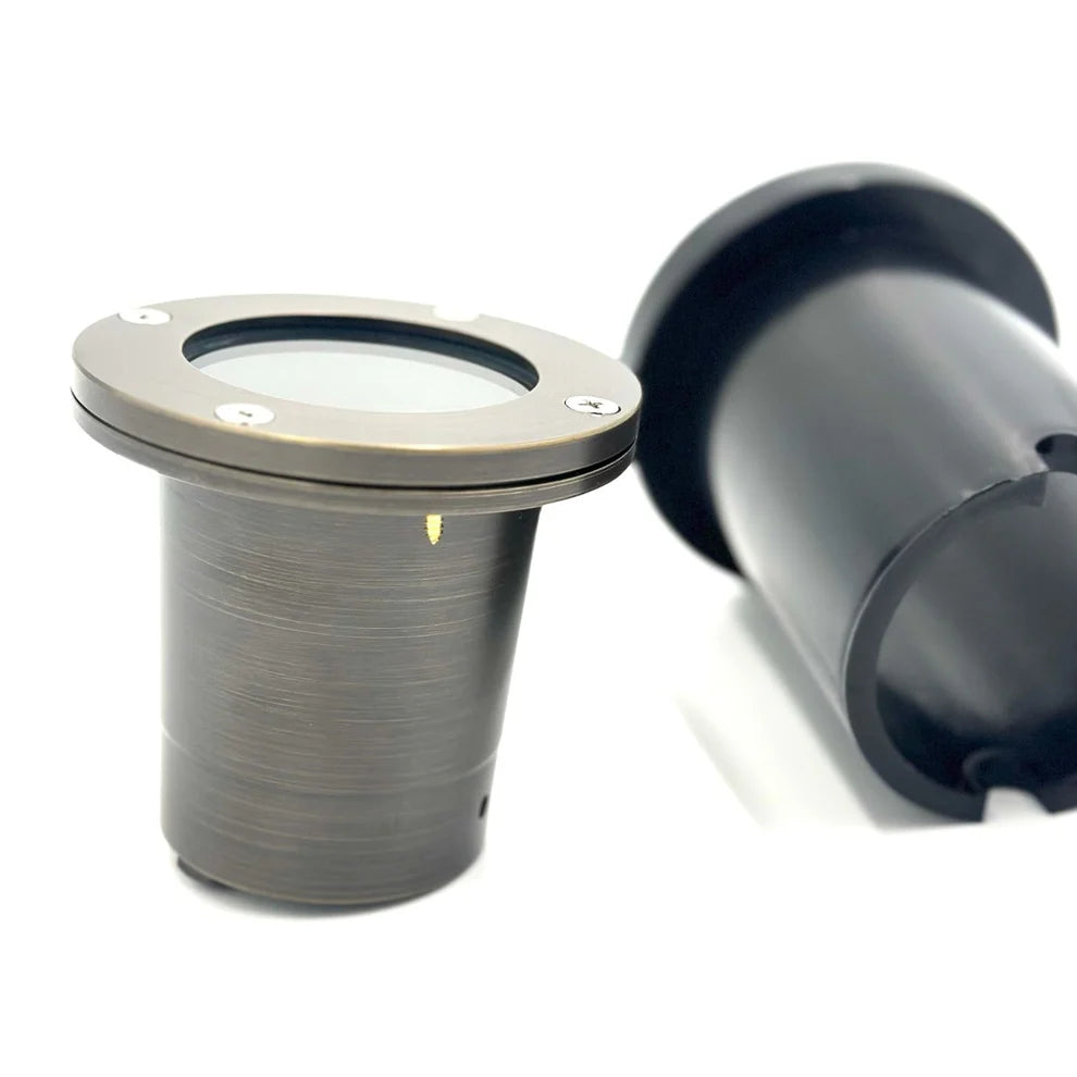 Outdoor Landscape Lighting LED 12V Low Voltage UNBP06 Rein Brown Brass In-Ground Well Light Low Voltage Outdoor Lighting