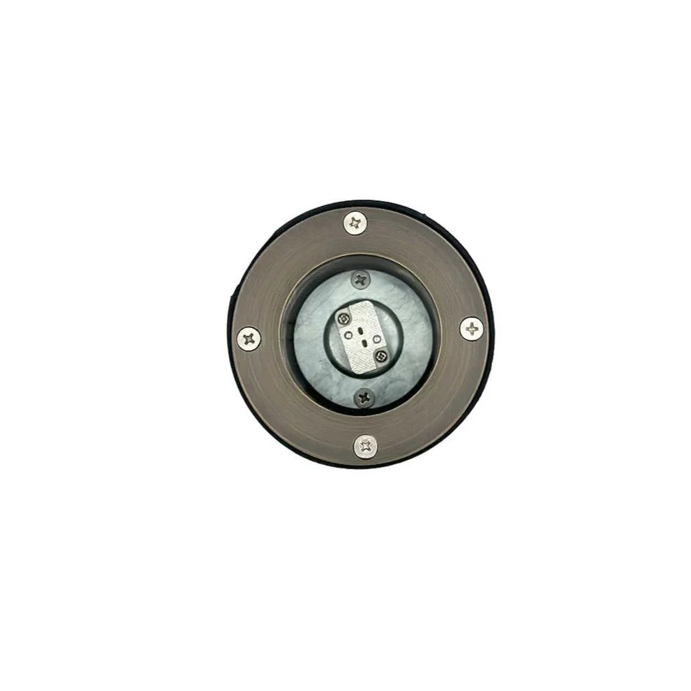 Outdoor Landscape Lighting LED 12V Low Voltage UNBP06 Rein Brown Brass In-Ground Well Light Low Voltage Outdoor Lighting