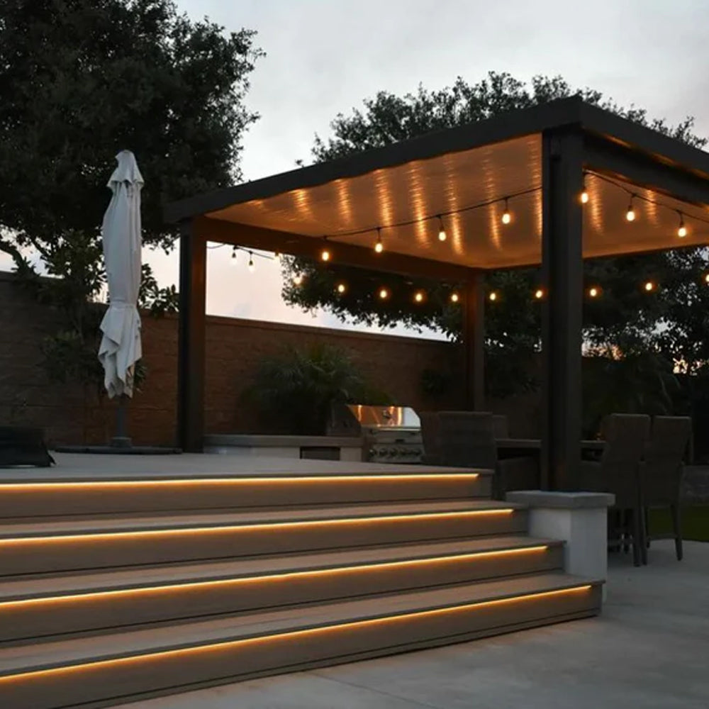 Outdoor Landscape Lighting LED 12V Low Voltage SLD08 Dotless COB Linear LED Strip Light 12V/24V AC 0.75W/ft IP67 10mm Outdoor Rated Dimmable Low Voltage Tape Light