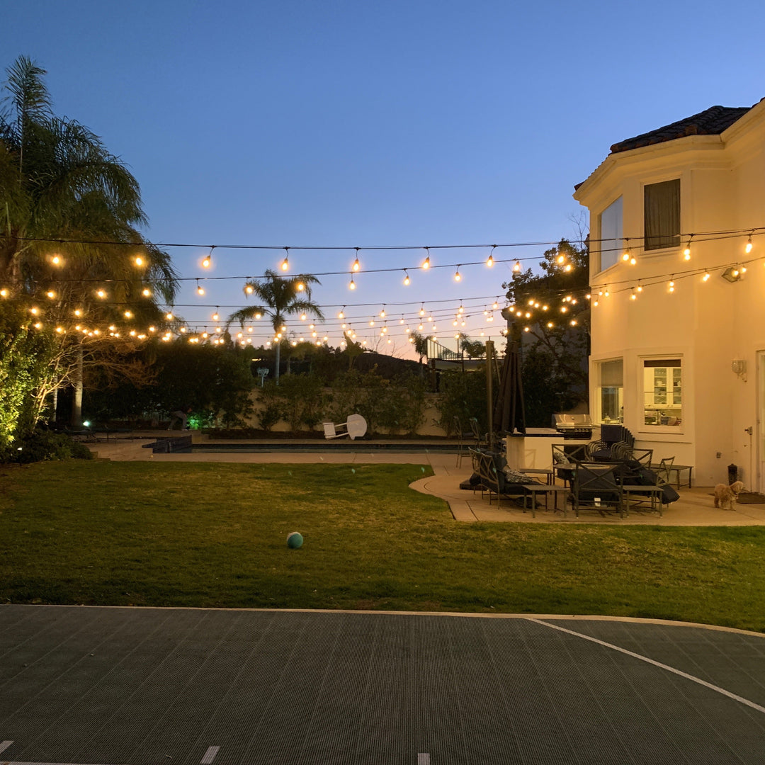 Outdoor Landscape Lighting LED 12V Low Voltage SL101 LED 12V Low Voltage Bistro String Lights 48 FT Outdoor Weatherproof 12V Edison Bulbs