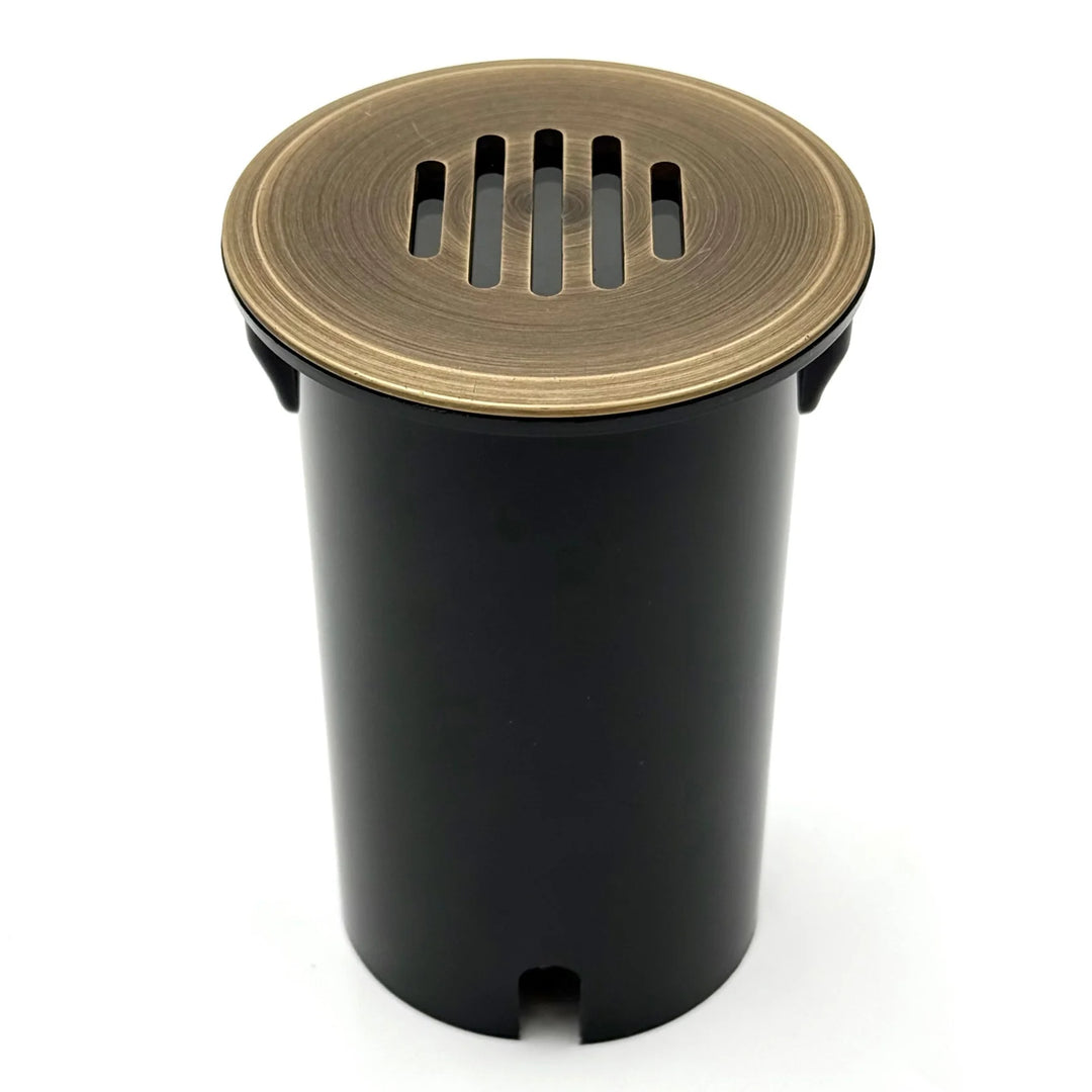 Outdoor Landscape Lighting LED 12V Low Voltage UNBP02 Stelvio Cast Brass In-Ground Well Light Low Voltage Landscape Lighting Antique Brass