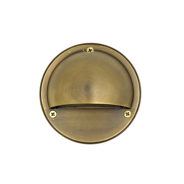 Outdoor Landscape Lighting LED 12V Low Voltage STBP06 Rein Cast Brass Round Half Moon Step Deck Light Low Voltage Outdoor Landscape Lighting Antique Brass
