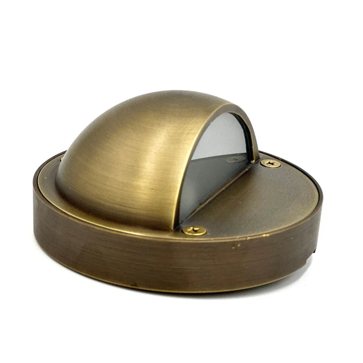 Outdoor Landscape Lighting LED 12V Low Voltage STBP06 Rein Cast Brass Round Half Moon Step Deck Light Low Voltage Outdoor Landscape Lighting