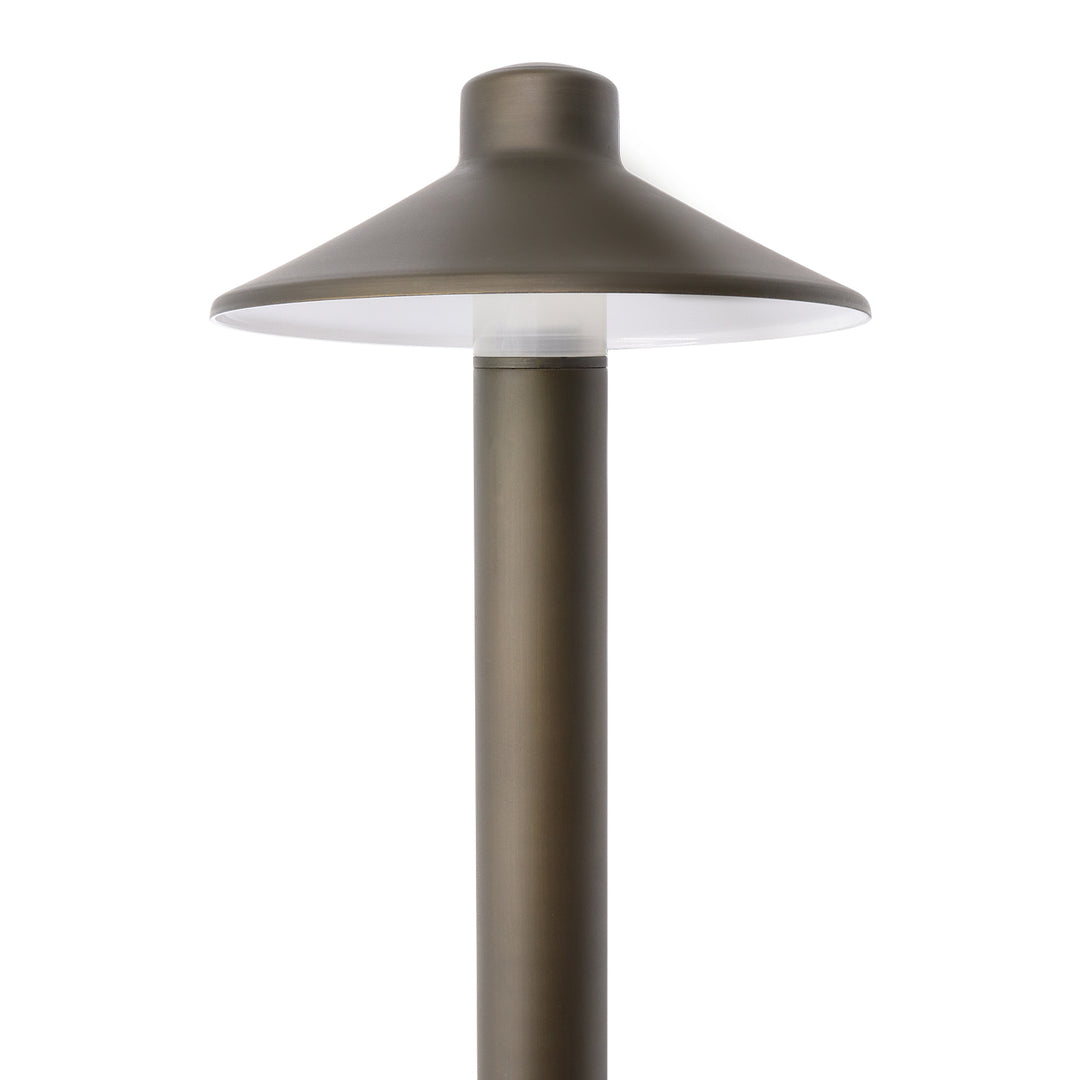 Outdoor Landscape Lighting LED 12V Low Voltage IPL01 Solid Brass Mushroom Hat Path Light 5W Integrated LED 2700K Light Bronze Finish Low Voltage Landscape Lighting