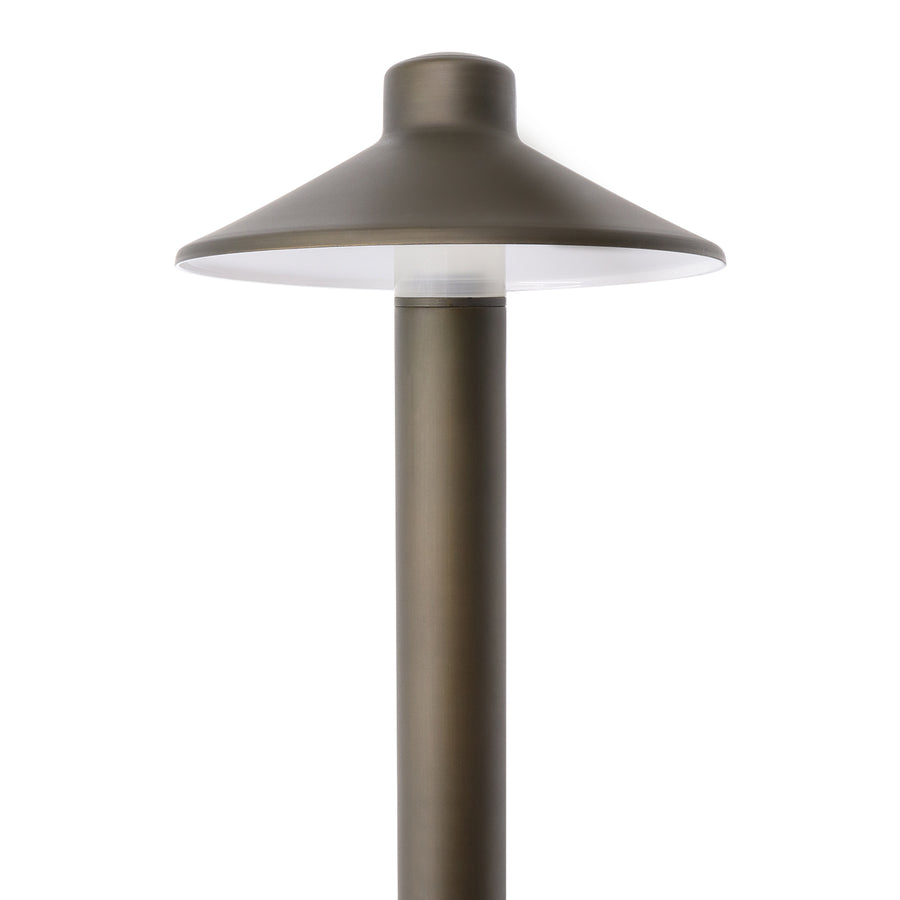 Outdoor Landscape Lighting LED 12V Low Voltage IPL01 Solid Brass Mushroom Hat Path Light 5W Integrated LED 2700K Light Bronze Finish Low Voltage Landscape Lighting