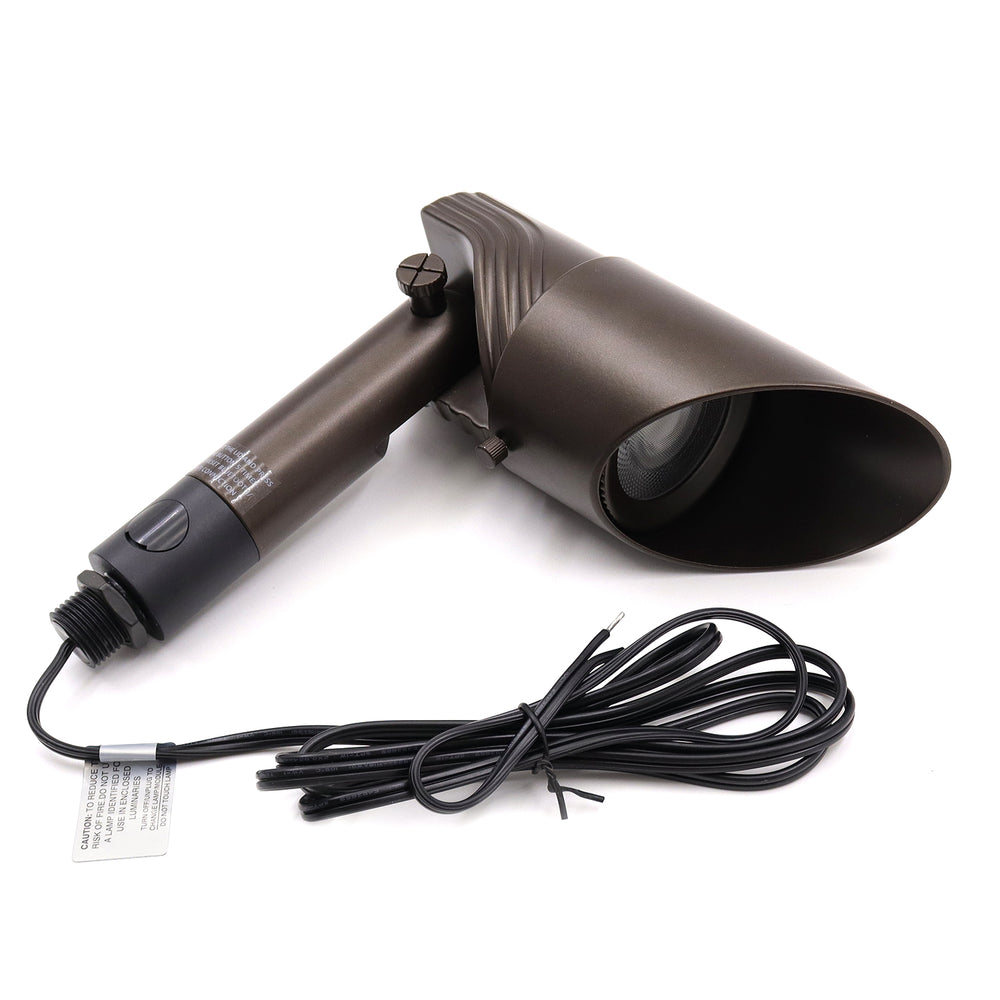 Outdoor Landscape Lighting LED 12V Low Voltage IUL02A Low Voltage Aluminum Adjustable Wattage 2700K Warm White Integrated LED Spotlight Outdoor Landscape Lighting