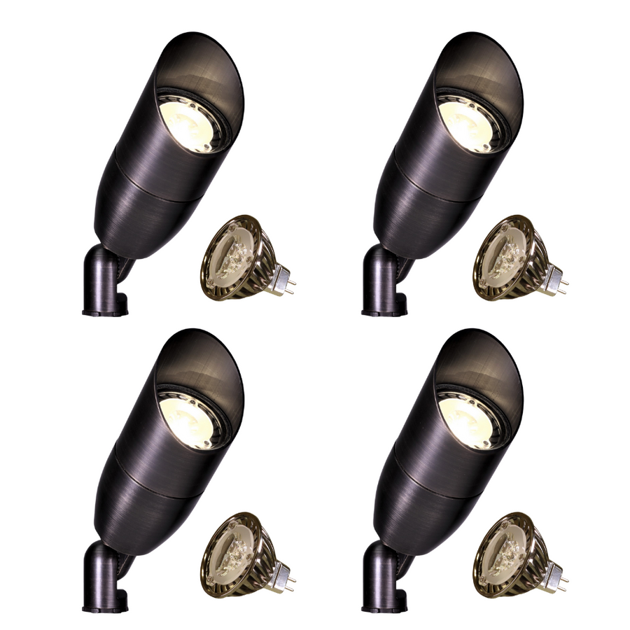 Outdoor Landscape Lighting LED 12V Low Voltage KL106 4x/8x/12x Package 6W 2700K Low Voltage Brass Modern Directional Spotlight Outdoor Lighting 4 Pack