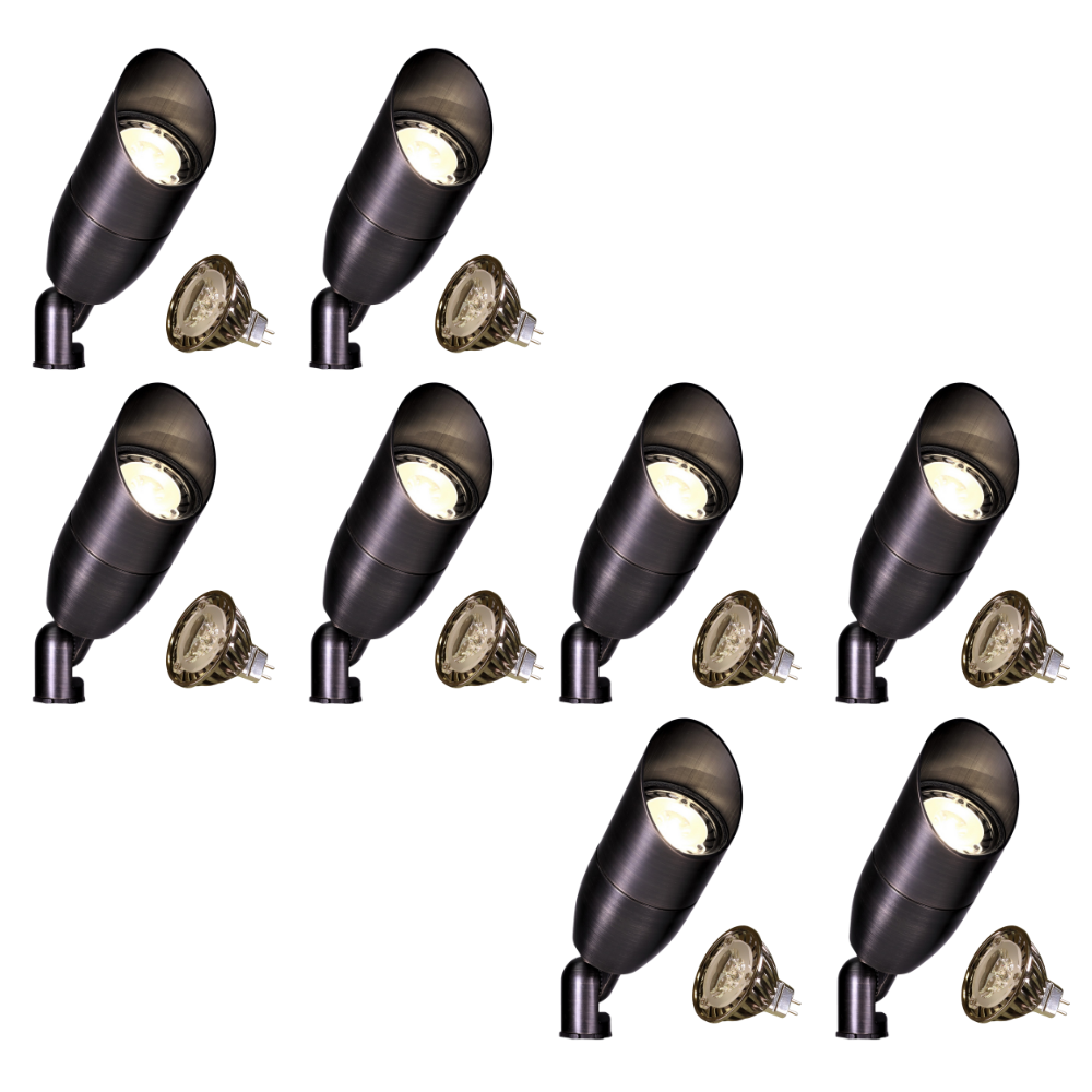 Outdoor Landscape Lighting LED 12V Low Voltage KL106 4x/8x/12x Package 6W 2700K Low Voltage Brass Modern Directional Spotlight Outdoor Lighting 8 Pack