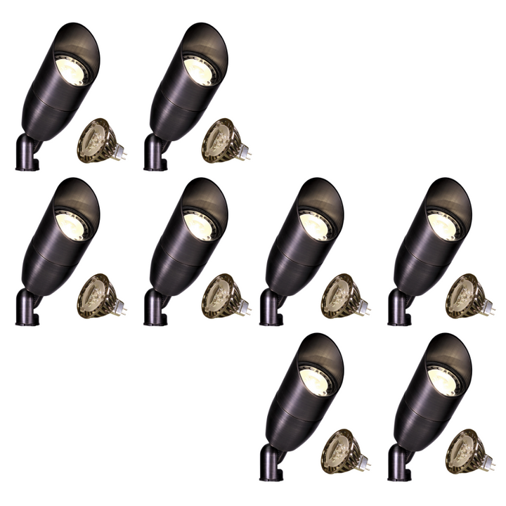 Outdoor Landscape Lighting LED 12V Low Voltage KL106 4x/8x/12x Package 6W 2700K Low Voltage Brass Modern Directional Spotlight Outdoor Lighting 8 Pack