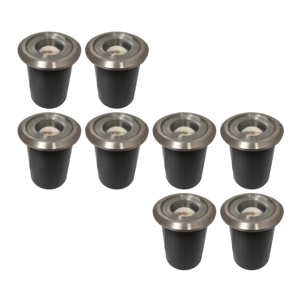 Outdoor Landscape Lighting LED 12V Low Voltage KL201 4x/8x/12x Package 12V 3W 3000K Warm White Integrated LED AC/DC Stainless Steel Well Light Low Voltage Landscape Lighting 8 Pack