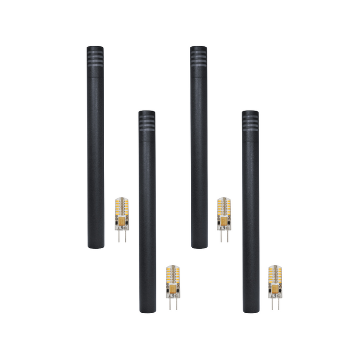 Outdoor Landscape Lighting LED 12V Low Voltage KL311 4x/8x/12x Package 12V G4 3W 2700K LED AC/DC Aluminum Low Voltage Landscape Bollard Lighting Path Light Black 4 Pack
