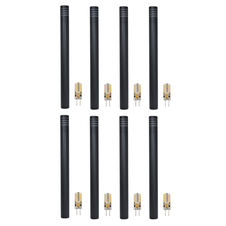 Outdoor Landscape Lighting LED 12V Low Voltage KL311 4x/8x/12x Package 12V G4 3W 2700K LED AC/DC Aluminum Low Voltage Landscape Bollard Lighting Path Light Black 8 Pack
