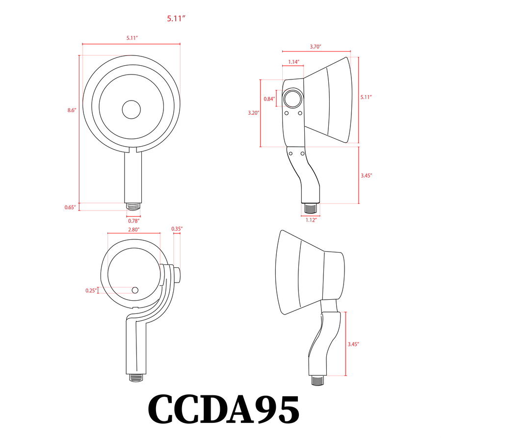 Outdoor Landscape Lighting LED 12V Low Voltage CCDA95 7W LED 4x/8x/12x Package 3CCT 12V Low Voltage Wide Beam Directional Outdoor Landscape Lighting Aluminum Spotlight