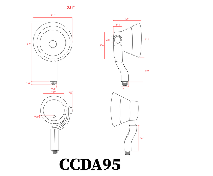 Outdoor Landscape Lighting LED 12V Low Voltage CCDA95 7W LED 4x/8x/12x Package 3CCT 12V Low Voltage Wide Beam Directional Outdoor Landscape Lighting Aluminum Spotlight