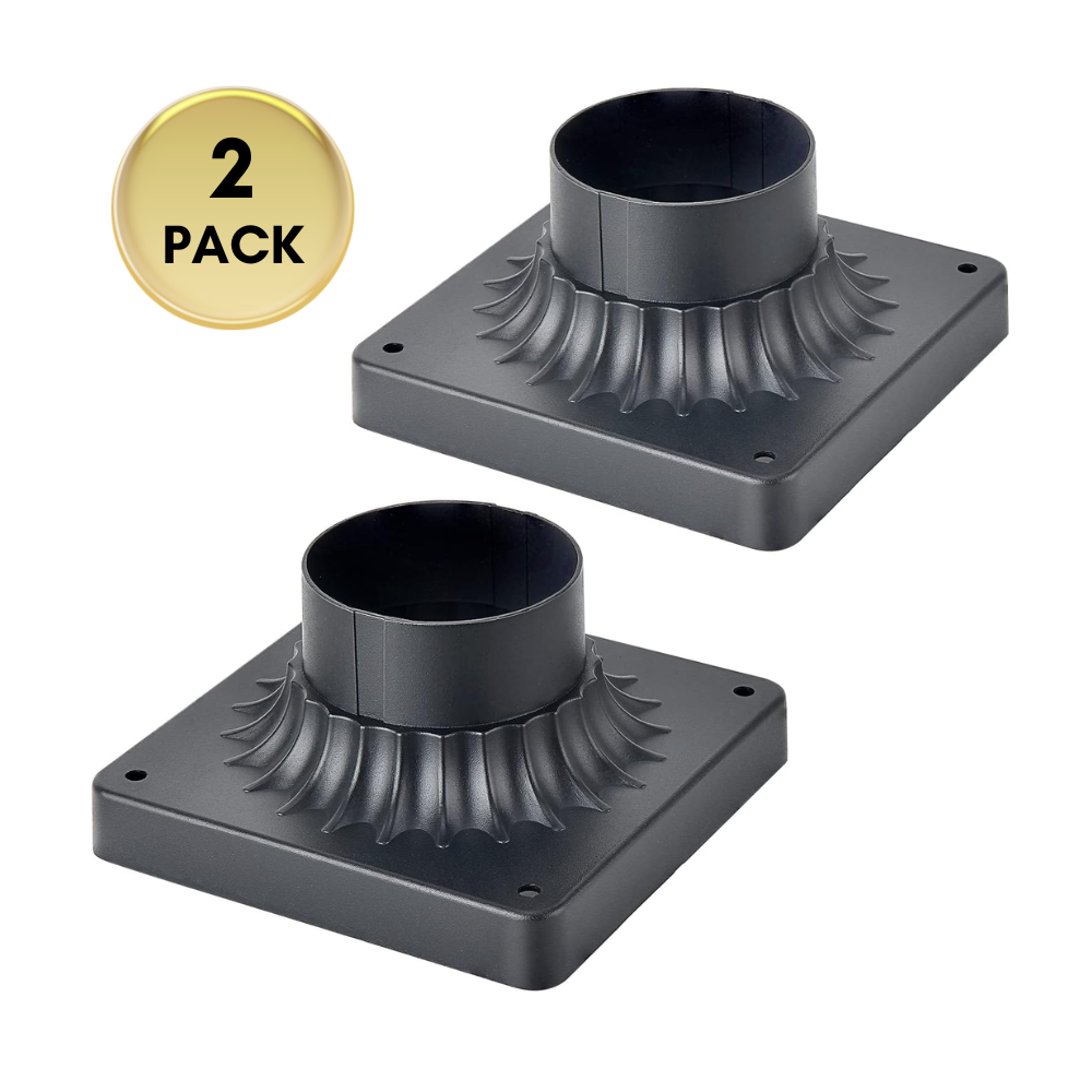 Outdoor Landscape Lighting LED 12V Low Voltage Outdoor Pier Post Light Mount Cast Aluminum Matte Black for 3" Poles and Posts 2 Pack