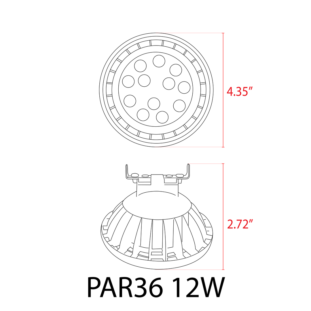 Outdoor Landscape Lighting LED 12V Low Voltage PAR36 12W DC24V Low Voltage LED 60° Aluminum Light Bulb | Landscape Lighting Accessory