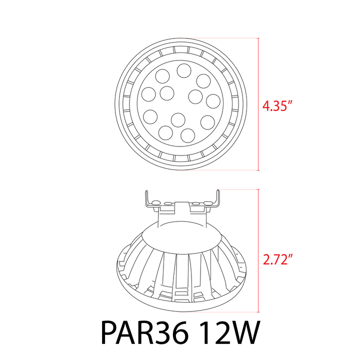 Outdoor Landscape Lighting LED 12V Low Voltage PAR36 12W DC24V Low Voltage LED 60° Aluminum Light Bulb | Landscape Lighting Accessory