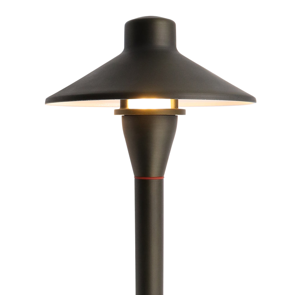 Outdoor Landscape Lighting LED 12V Low Voltage PL01B G4 Solid Brass Hat Path Light - Light Bronze Finish Low Voltage Landscape Lighting