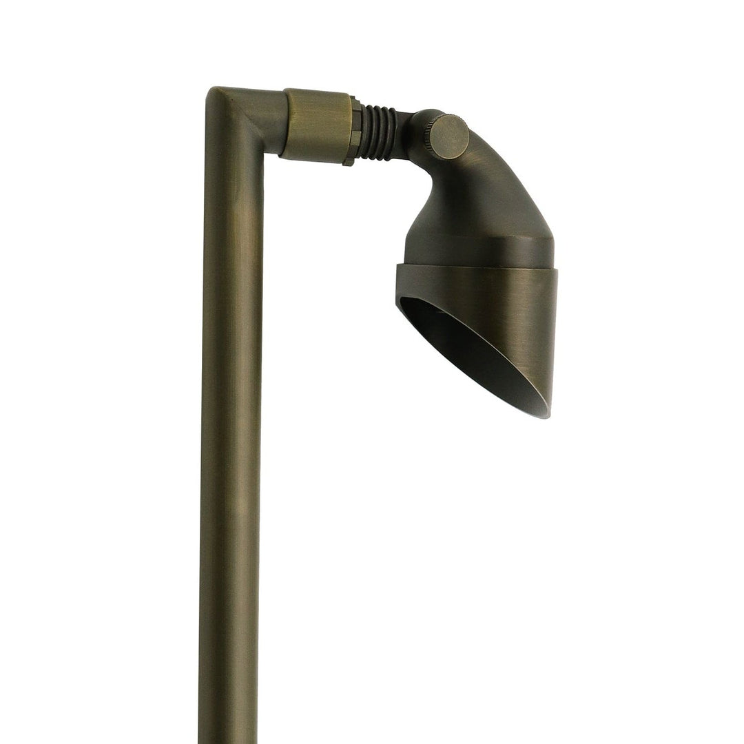 Outdoor Landscape Lighting LED 12V Low Voltage PL25B G4 Solid Brass Path Light - Shrouded Flood Light, Light Bronze Finish Low Voltage Landscape Lighting
