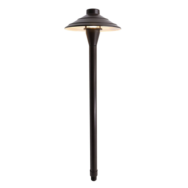 Outdoor Landscape Lighting LED 12V Low Voltage PL44A G4 Solid Aluminum Medium Mushroom Hat Path Light - Brown Finish Low Voltage Landscape Lighting