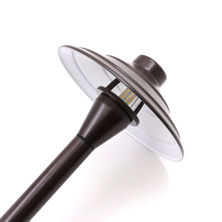 Outdoor Landscape Lighting LED 12V Low Voltage PL44A G4 Solid Aluminum Medium Mushroom Hat Path Light - Brown Finish Low Voltage Landscape Lighting