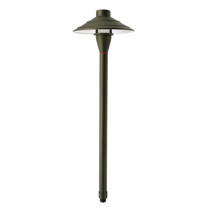Outdoor Landscape Lighting LED 12V Low Voltage PL44B G4 Solid Brass Medium Mushroom Hat Path Light - Light Bronze Finish Low Voltage Landscape Lighting