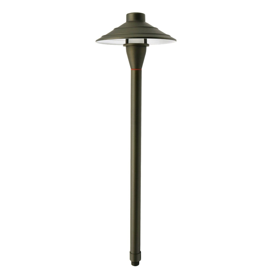 Outdoor Landscape Lighting LED 12V Low Voltage PL44B G4 Solid Brass Medium Mushroom Hat Path Light - Light Bronze Finish Low Voltage Landscape Lighting