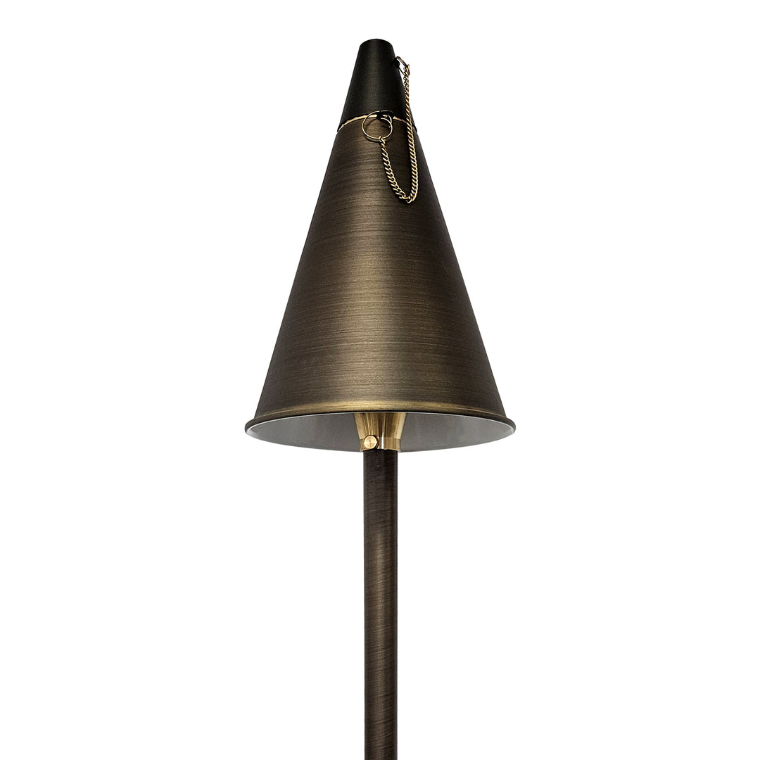Outdoor Landscape Lighting LED 12V Low Voltage PL77B G4 Solid Brass 60" Tiki Torch Path Light - Light Bronze Finish Low Voltage Landscape Lighting