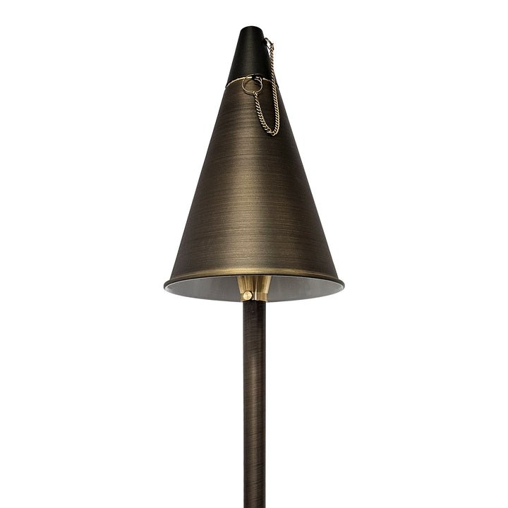 Outdoor Landscape Lighting LED 12V Low Voltage PL77B G4 Solid Brass 60" Tiki Torch Path Light - Light Bronze Finish Low Voltage Landscape Lighting