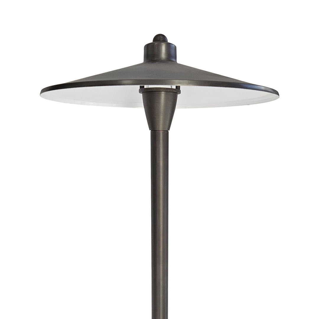 Outdoor Landscape Lighting LED 12V Low Voltage PL79B G4 Solid Brass Large Mushroom Hat Path Light - Light Bronze Finish Low Voltage Landscape Lighting