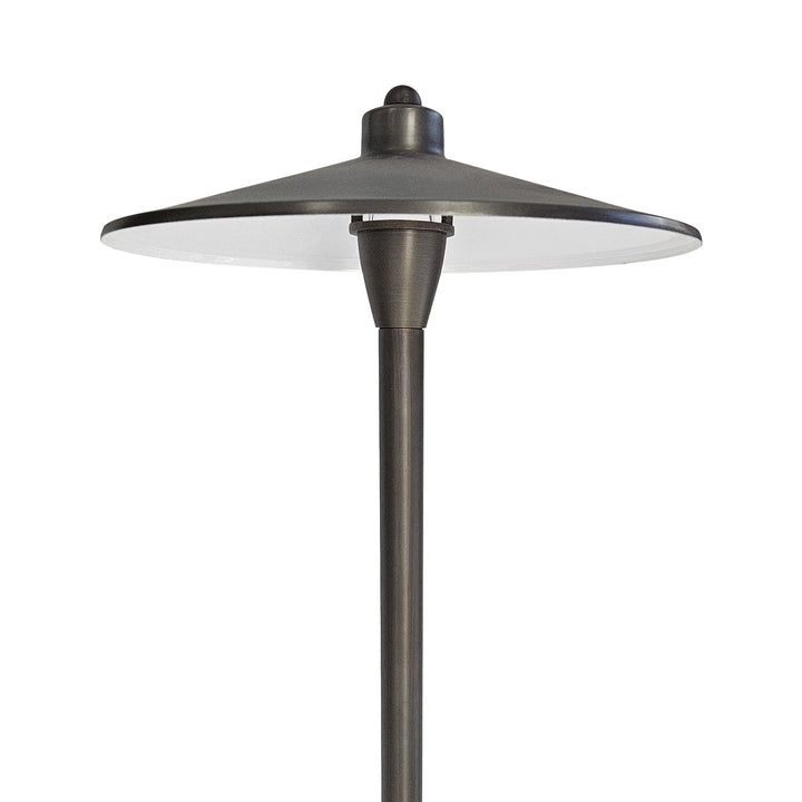 Outdoor Landscape Lighting LED 12V Low Voltage PL79B G4 Solid Brass Large Mushroom Hat Path Light - Light Bronze Finish Low Voltage Landscape Lighting