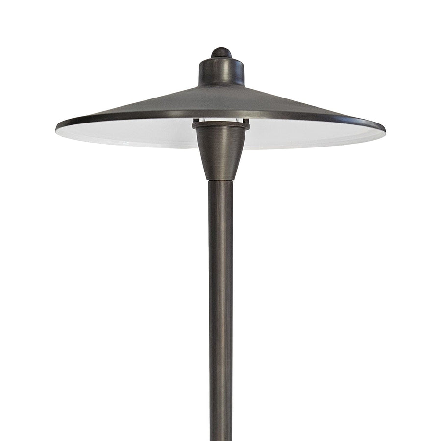 Outdoor Landscape Lighting LED 12V Low Voltage PL79B G4 Solid Brass Large Mushroom Hat Path Light - Light Bronze Finish Low Voltage Landscape Lighting